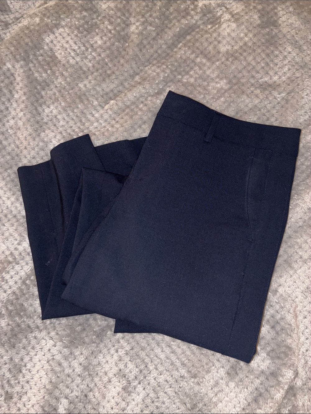 Vince Navy Blue Tailored Straight-Leg Wool Dress Pants Womens